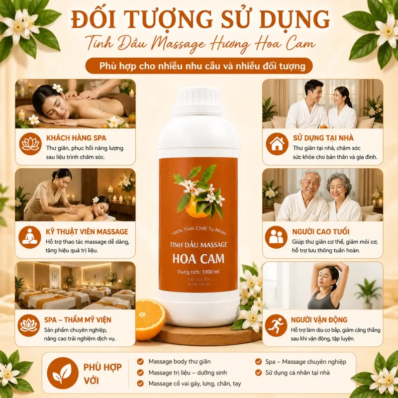 Tinh Dầu Massage Hương Hoa Cam Cao Cấp 1000ml
