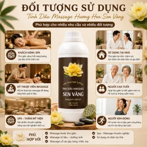 Tinh Dầu Massage Hương Hoa Sen Vàng Cao Cấp 1000ml