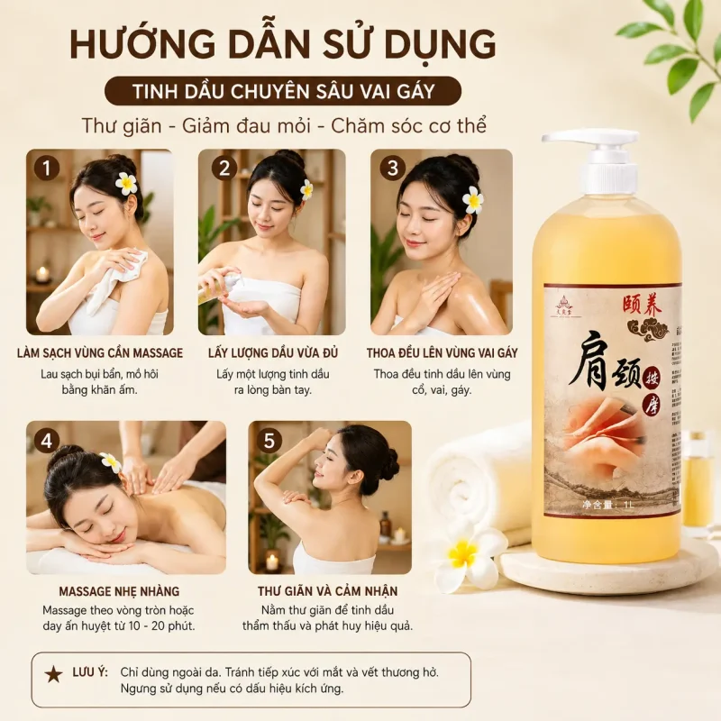 Tinh Dầu Chuyên Sâu Vai Gáy 1000ml Cao Cấp