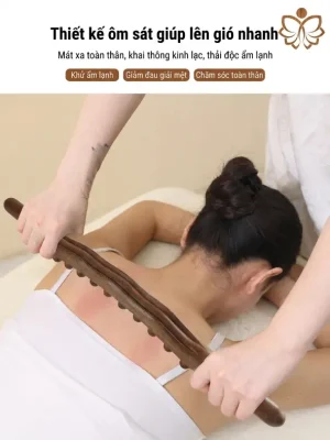 Gậy Massage Gỗ Đàn Hương 3 Hàng 31 Bi