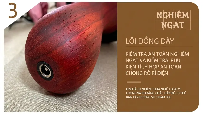 Máy Massage Đá Nóng Điện Đá Biếm Tự Nhiên Cao Cấp – Tay Cầm Kiểu Con Dấu (Chày Xoáy), Bảo Hành 12 Tháng
