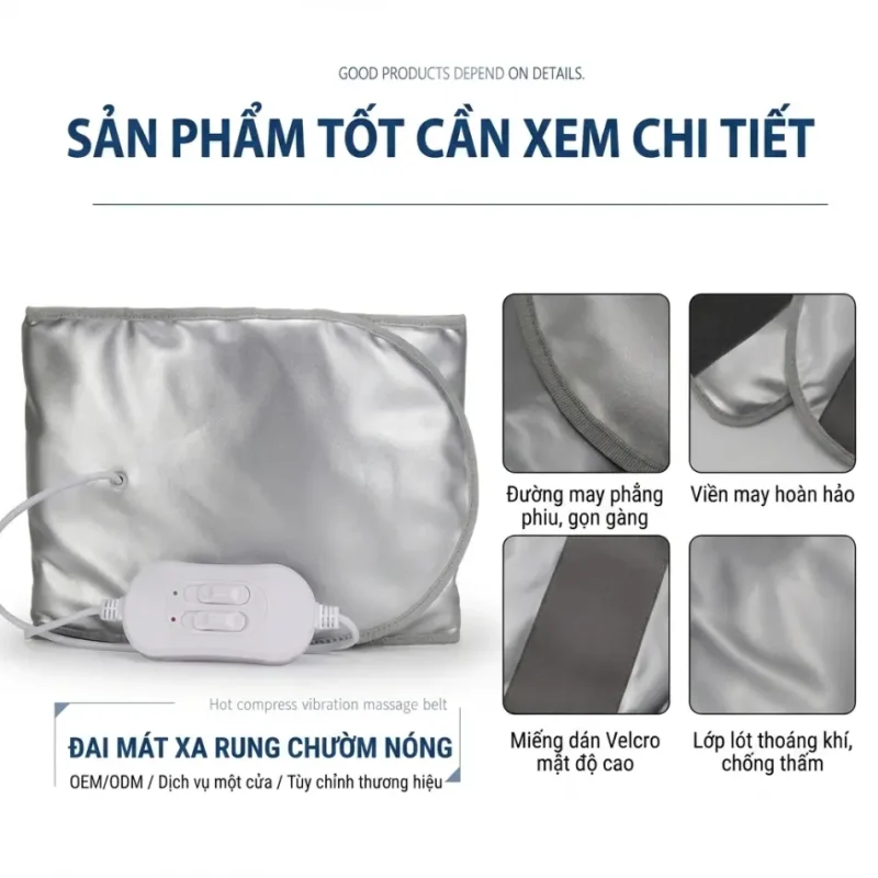Đai Nóng Rung Giảm Béo Bụng Thon Gọn 3 Cấp Độ – Massage Nhiệt Hồng Ngoại 360° | Bảo Hành 12 Tháng