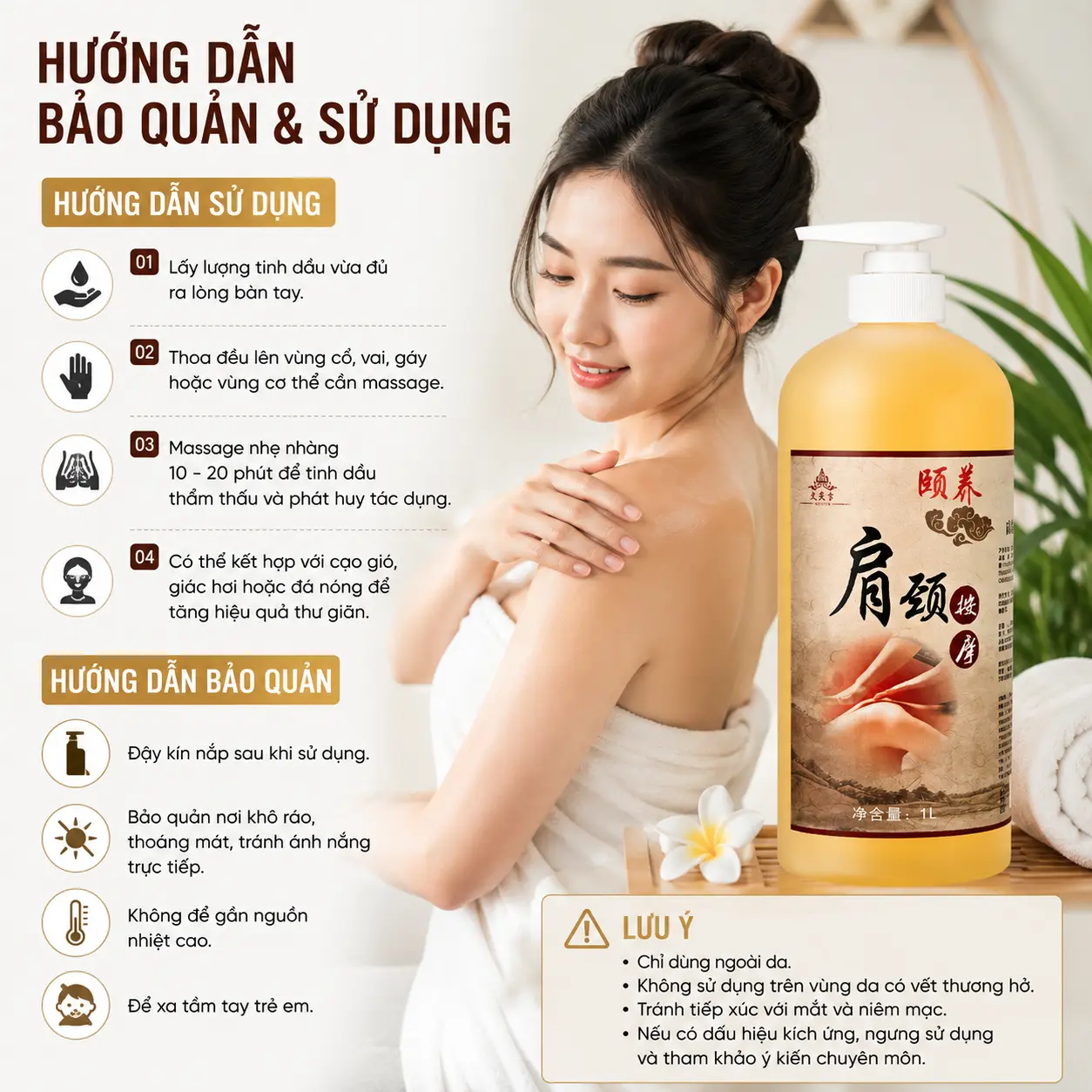 a8 Tinh Dầu Chuyên Sâu Vai Gáy 1000ml Cao Cấp
