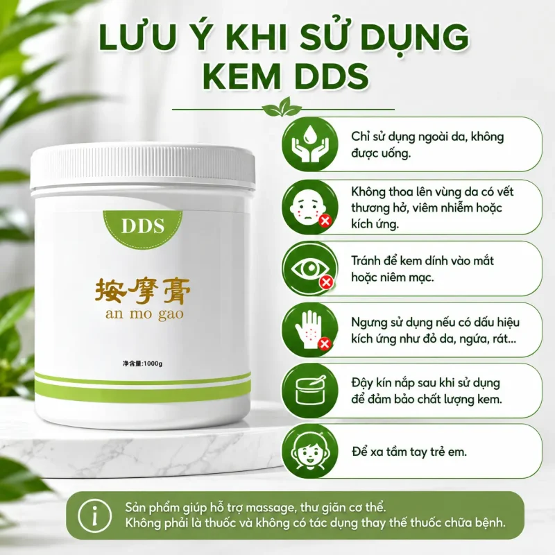 Kem Massage DDS Cho Thẩm Mỹ Viện 1000g – Hỗ Trợ Massage Kinh Tuyến Điện Sinh Học DDS