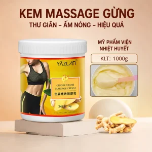 Kem Gừng Giảm Béo Massage Cao Cấp 1000g – Hỗ Trợ Massage Săn Chắc Cơ Thể, Thư Giãn Cơ Bắp