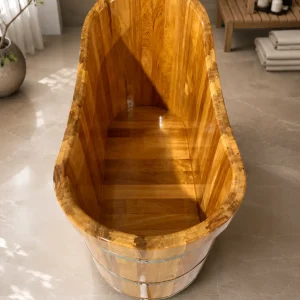 Bồn Tắm Gỗ PơMu Oval Dáng Thuyền