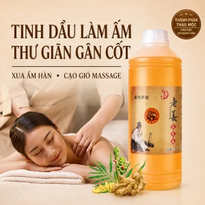 Tinh Dầu Gừng Già Siêu Nóng 1000ml – Tinh Dầu Massage Body, Cạo Gió, Dưỡng Sinh Chuyên Nghiệp