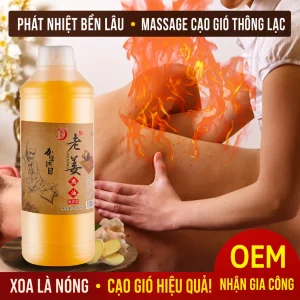 Tinh Dầu Gừng Già Siêu Nóng 1000ml – Tinh Dầu Massage Body, Cạo Gió, Dưỡng Sinh Chuyên Nghiệp