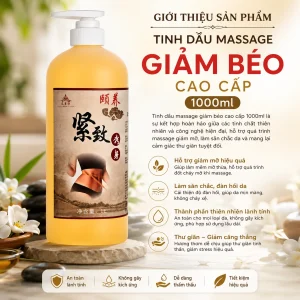 Tinh Dầu Massage Giảm Béo Cao Cấp 1000ml – Hỗ Trợ Làm Săn Chắc Eo, Thon Gọn Chân Tay, Massage Toàn Thân