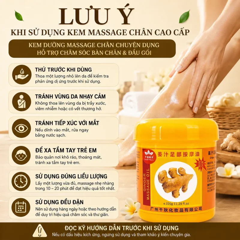 Kem Massage Chân Cao Cấp – Kem Dưỡng Massage Chân Chuyên Dụng Hỗ Trợ Chăm Sóc Bàn Chân & Đầu Gối