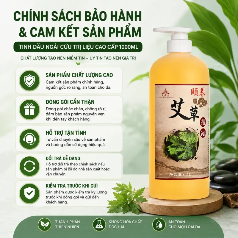 Tinh Dầu Ngải Cứu Trị Liệu Cao Cấp 1000ml – Làm Ấm Cơ Thể, Thư Giãn Cơ Bắp, Hỗ Trợ Massage Dưỡng Sinh