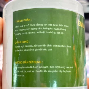 Kem Emu Cream Thải Độc Não Bộ 500g – Kem Massage Emu Oil Hỗ Trợ Thư Giãn, Làm Ấm Cơ Thể Và Chăm Sóc Vùng Đầu, Vai Gáy