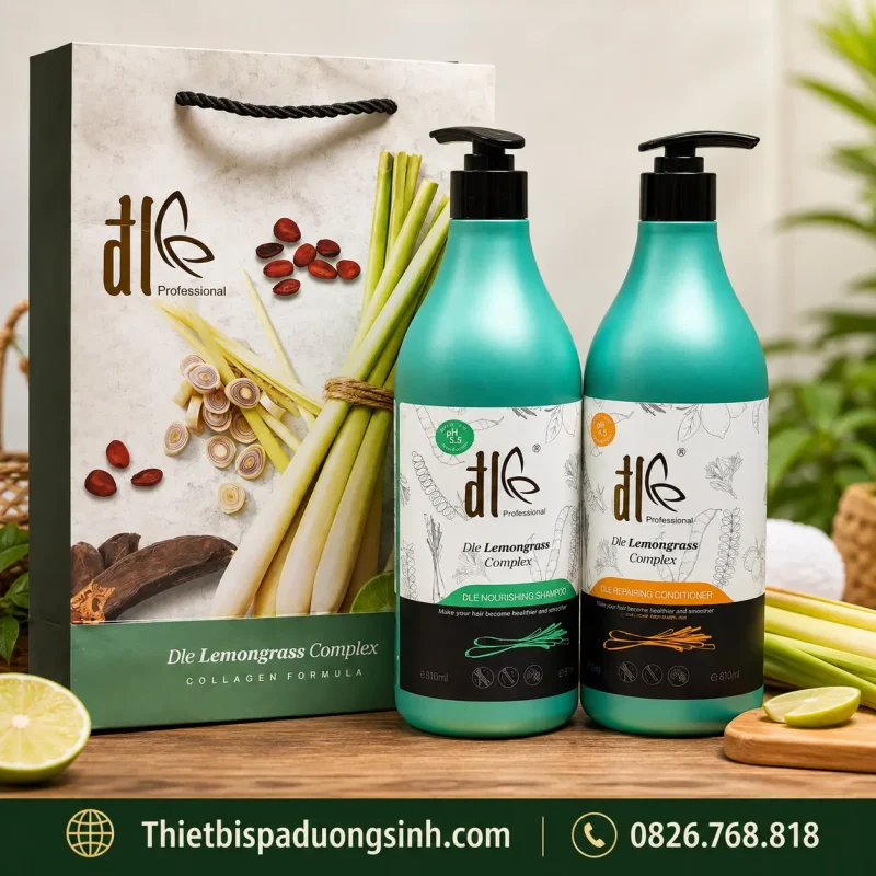 Cặp Dầu Gội Xả ĐL DLE Lemongrass Complex 750ml – Chăm Sóc Tóc Sả Chanh Cao Cấp