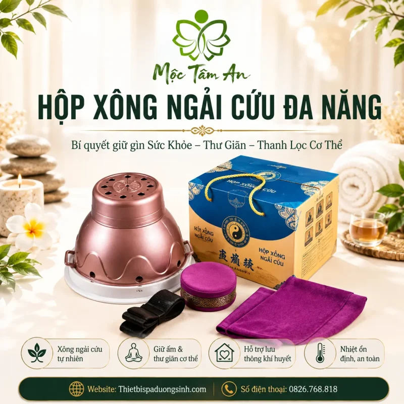 Hộp Xông Ngải Cứu Đa Năng – Sử Dụng Cho Toàn Bộ Cơ Thể, Massage Dưỡng Sinh Đông Y