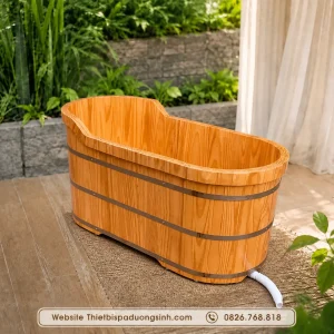 Bồn Tắm Gỗ Bo Viền – Thiết Kế Sang Trọng, Chắc Chắn Cho Không Gian Thư Giãn
