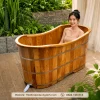 Bồn Tắm Gỗ Pơ Mu Dáng Miệng Cong Bo Viền