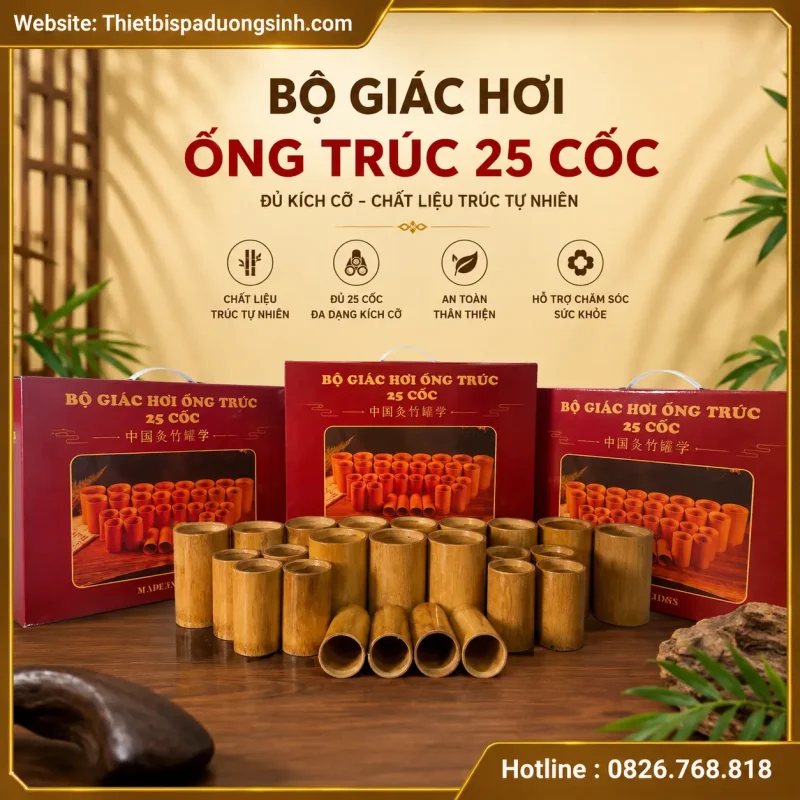 GIÁC HƠI TRÚC SIÊU BỀN ĐẸP – ỐNG GIÁC HƠI BẰNG TRÚC ĐỦ KÍCH CỠ – TẶNG KÈM DỤNG CỤ GIÁC