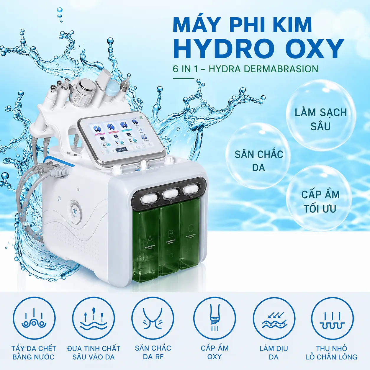 1 Máy chăm sóc da cao cấp 6in1 H2O2