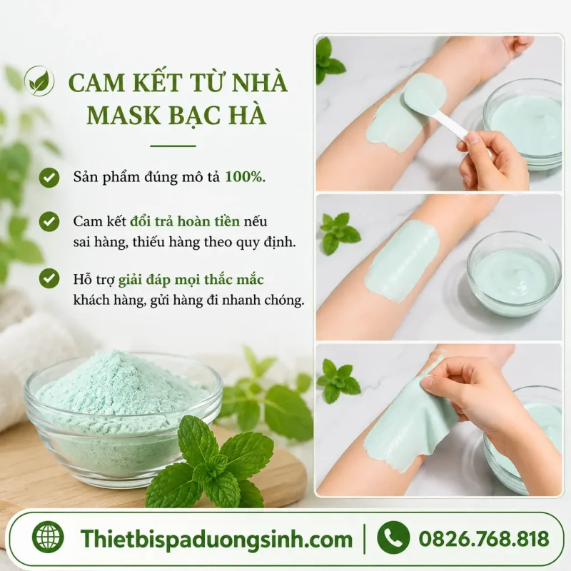 Bột Mặt Nạ Dẻo Bạc Hà Đắp Mặt Đẹp Da – Mặt Nạ Bạc Hà Giảm Mụn, Hỗ Trợ Trắng Da, Se Khít Lỗ Chân Lông Gói 1000g