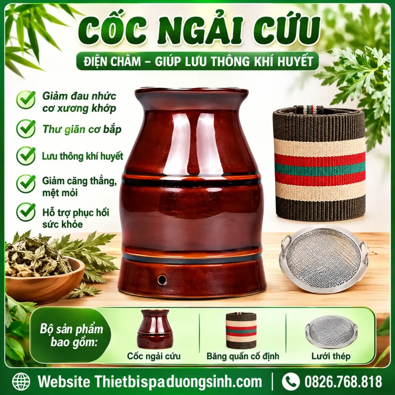 Cốc Xông Ngải Cứu Dưỡng Sinh – Cốc Phù Dương Cạo Gió