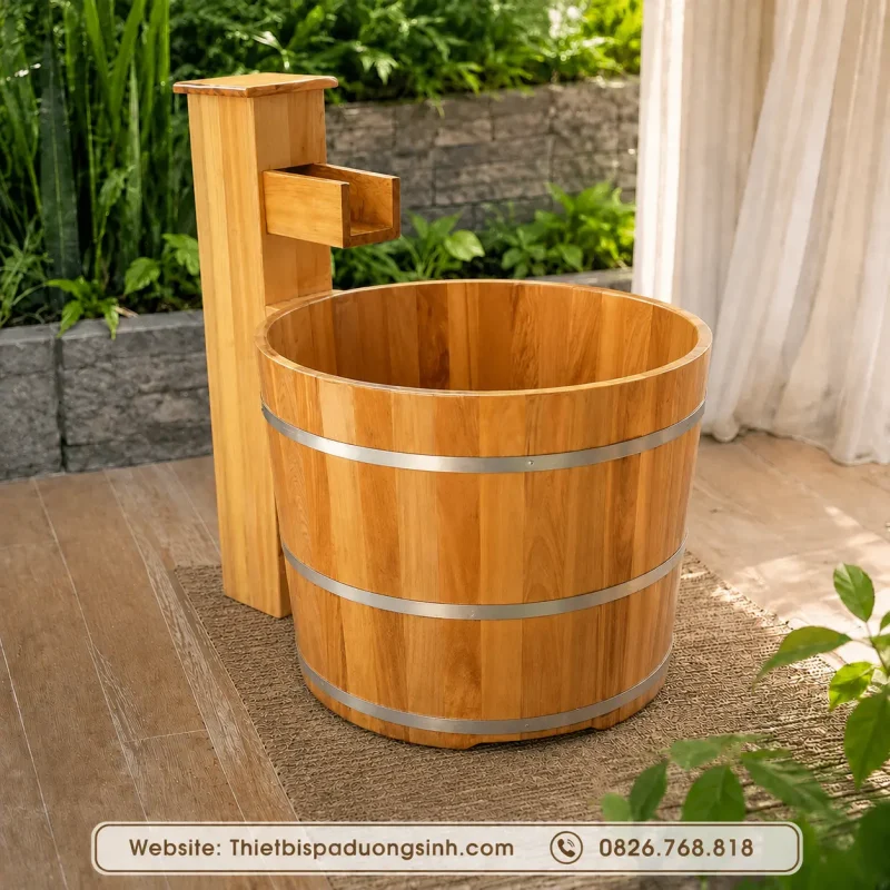 Bồn Tắm Đứng Bằng Gỗ – Bồn Tắm Gỗ Cao Cấp Cho Spa, Gia Đình