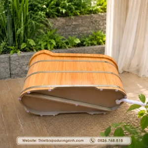 Bồn Tắm Gỗ Bo Viền – Thiết Kế Sang Trọng, Chắc Chắn Cho Không Gian Thư Giãn