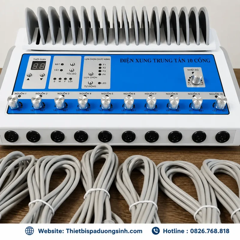 Máy Điện Trung Tần 10 Công Kèm Chỉnh Nhiệt – 10 Kênh Độc Lập