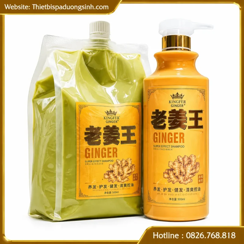 Cặp Dầu Gội Xả Gừng Nóng Và Lạnh Cao Cấp – Chăm Sóc Tóc & Da Đầu Chuyên Nghiệp