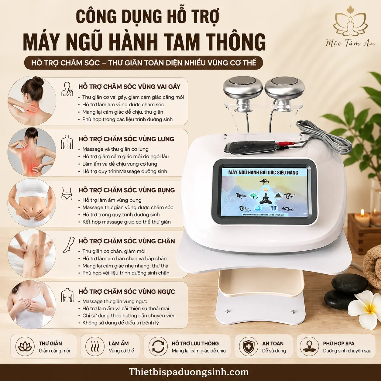 10 Máy Ngũ Hành Tam Thông Kèm 2 Miếng Dán Điện Cực – Thiết Bị Hỗ Trợ Massage Dưỡng Sinh Chuyên Sâu