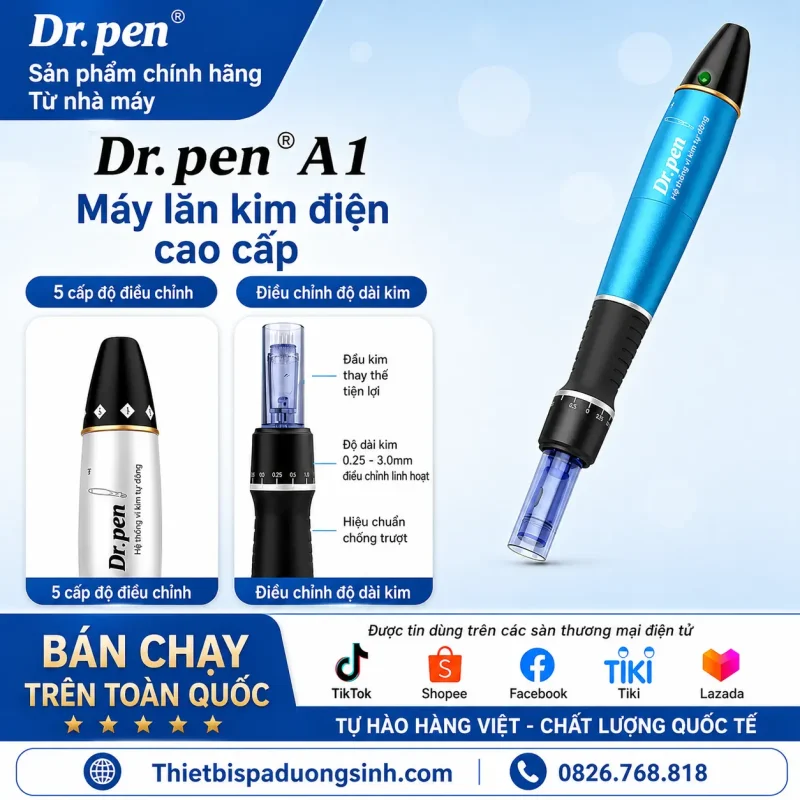 Máy Phi Kim Dr.pen A1-W Tích Điện – Cấy Trắng, Cấy Tảo, Cấy Phấn, Chăm Sóc Da Chuyên Nghiệp