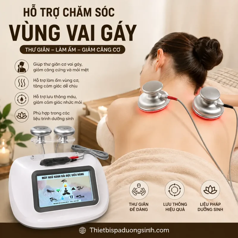 Máy Ngũ Hành Tam Thông Kèm 2 Miếng Dán Điện Cực – Thiết Bị Hỗ Trợ Massage Dưỡng Sinh Chuyên Sâu