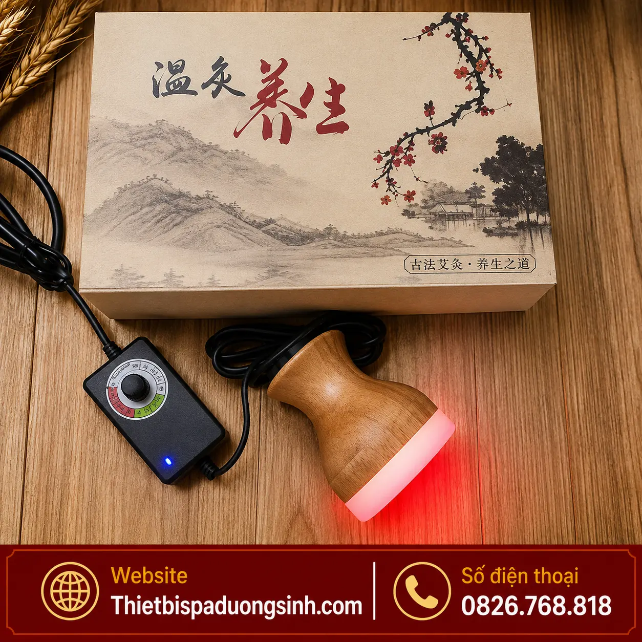 11 Cốc Nhiệt Hồng Quang – Cốc Hồng Quang Thần Cứu Trị Liệu Có Đèn Massage Đả Thông Kinh Lạc