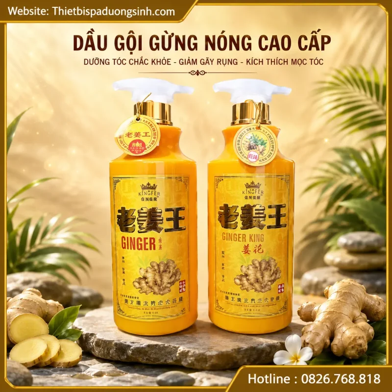 Cặp Dầu Gội Xả Gừng Nóng Và Lạnh Cao Cấp – Chăm Sóc Tóc & Da Đầu Chuyên Nghiệp