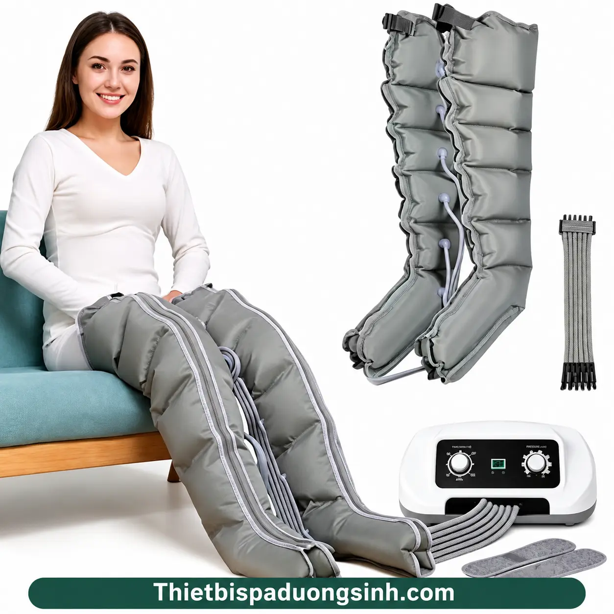 11 (6 KHOANG ĐỦ BỘ) Máy Nén Ép Suy Giãn Tĩnh Mạch – Máy Nén Ép Trị Liệu, Massage Chân Đa Năng, Nén Khí