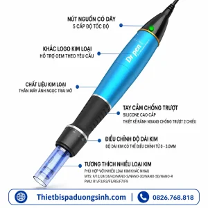 Máy Phi Kim Dr.pen A1-W Tích Điện – Cấy Trắng, Cấy Tảo, Cấy Phấn, Chăm Sóc Da Chuyên Nghiệp