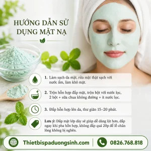 Bột Mặt Nạ Dẻo Bạc Hà Đắp Mặt Đẹp Da – Mặt Nạ Bạc Hà Giảm Mụn, Hỗ Trợ Trắng Da, Se Khít Lỗ Chân Lông Gói 1000g