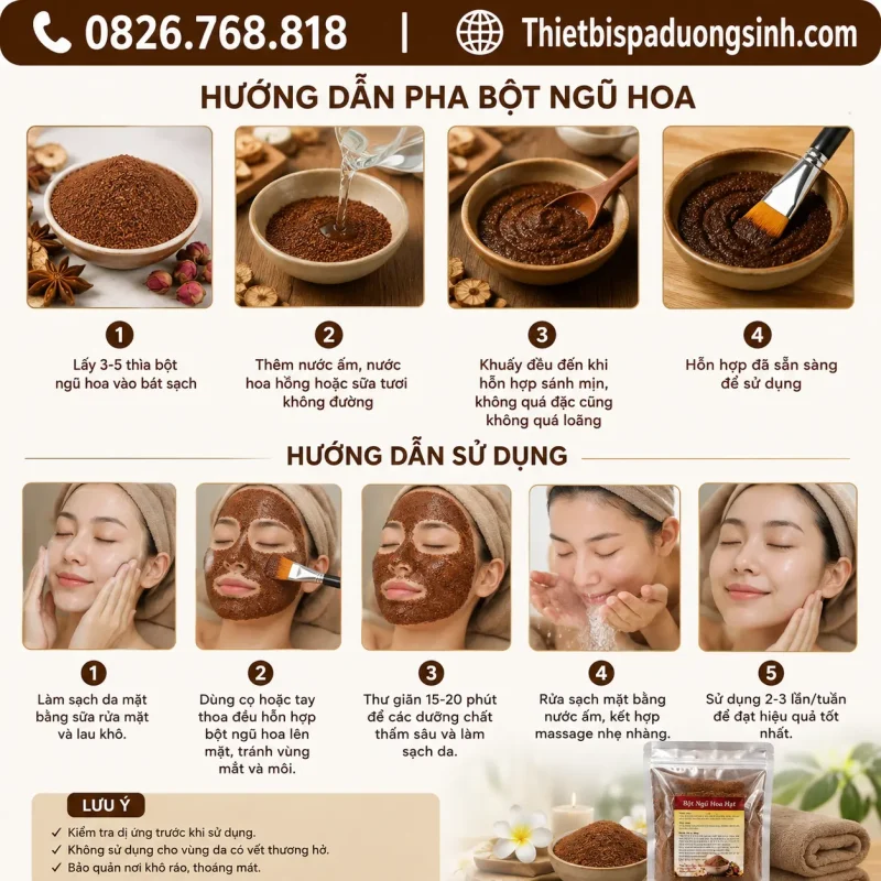 Bột Mặt Nạ Ngũ Hoa Hạt Nhỏ - Hạt To Đắp Mặt 1000G – Chăm Sóc Da, Làm Sạch & Hỗ Trợ Da Mụn