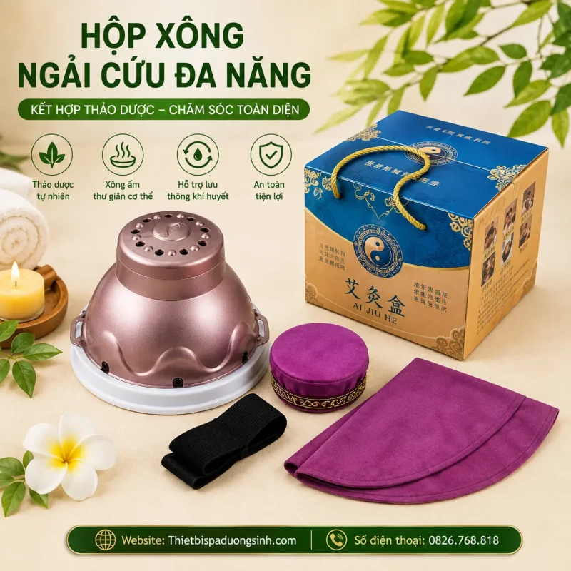 Hộp Xông Ngải Cứu Đa Năng – Sử Dụng Cho Toàn Bộ Cơ Thể, Massage Dưỡng Sinh Đông Y