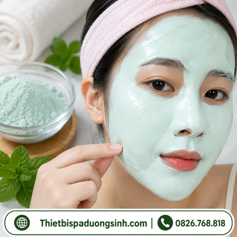 Bột Mặt Nạ Dẻo Bạc Hà Đắp Mặt Đẹp Da – Mặt Nạ Bạc Hà Giảm Mụn, Hỗ Trợ Trắng Da, Se Khít Lỗ Chân Lông Gói 1000g