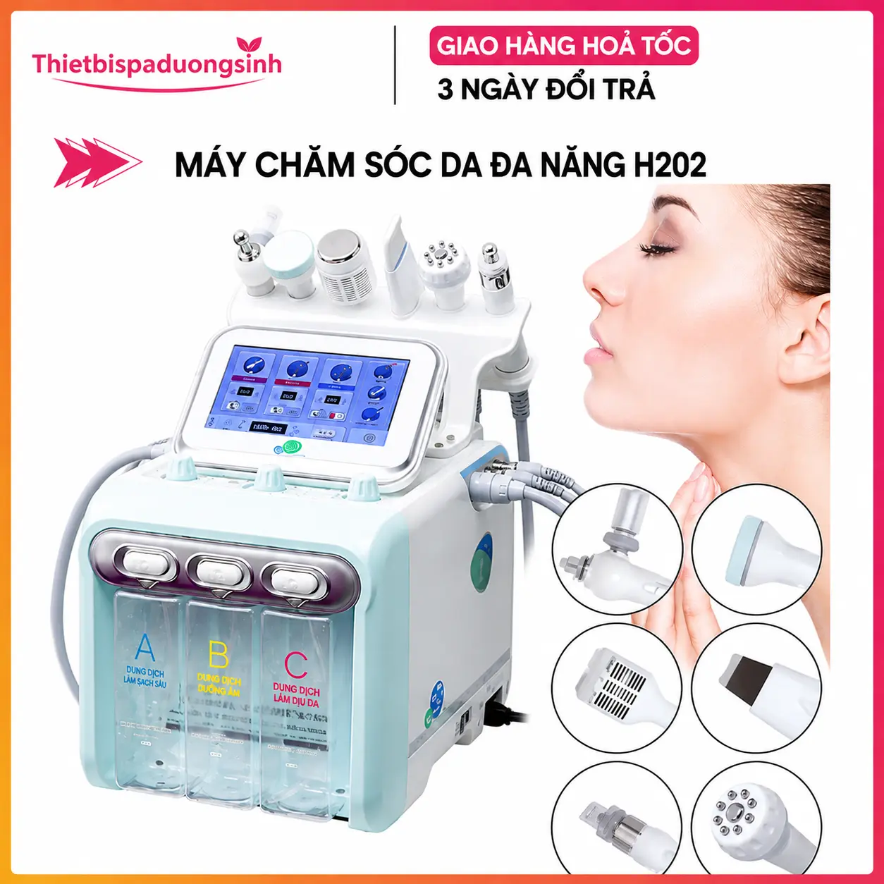 14 Máy chăm sóc da cao cấp 6in1 H2O2