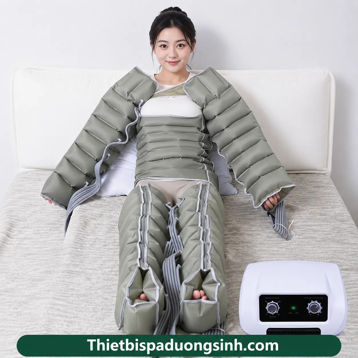 15 (6 KHOANG ĐỦ BỘ) Máy Nén Ép Suy Giãn Tĩnh Mạch – Máy Nén Ép Trị Liệu, Massage Chân Đa Năng, Nén Khí