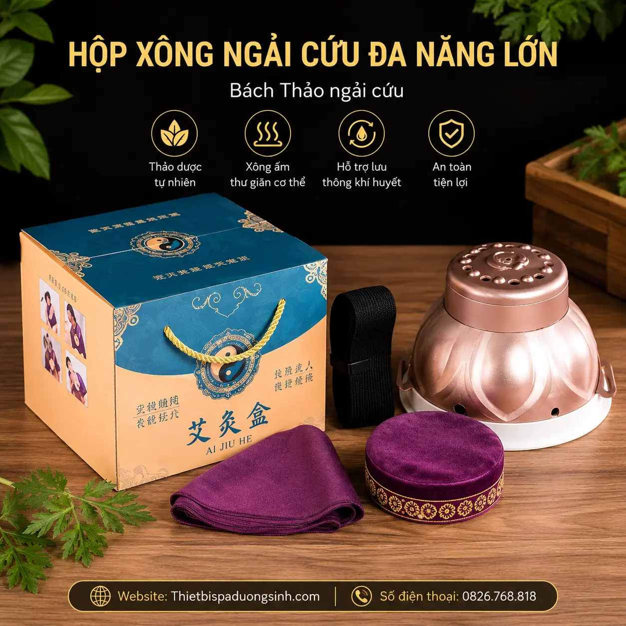 15 Hộp Xông Ngải Cứu Đa Năng – Sử Dụng Cho Toàn Bộ Cơ Thể, Massage Dưỡng Sinh Đông Y