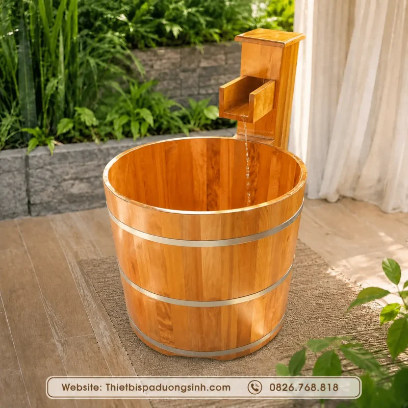 Bồn Tắm Đứng Bằng Gỗ – Bồn Tắm Gỗ Cao Cấp Cho Spa, Gia Đình