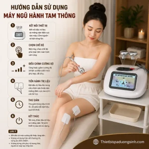 Máy Ngũ Hành Tam Thông Kèm 2 Miếng Dán Điện Cực – Thiết Bị Hỗ Trợ Massage Dưỡng Sinh Chuyên Sâu