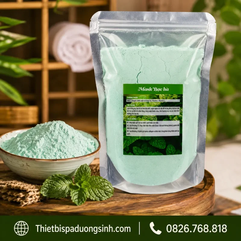 Bột Mặt Nạ Dẻo Bạc Hà Đắp Mặt Đẹp Da – Mặt Nạ Bạc Hà Giảm Mụn, Hỗ Trợ Trắng Da, Se Khít Lỗ Chân Lông Gói 1000g