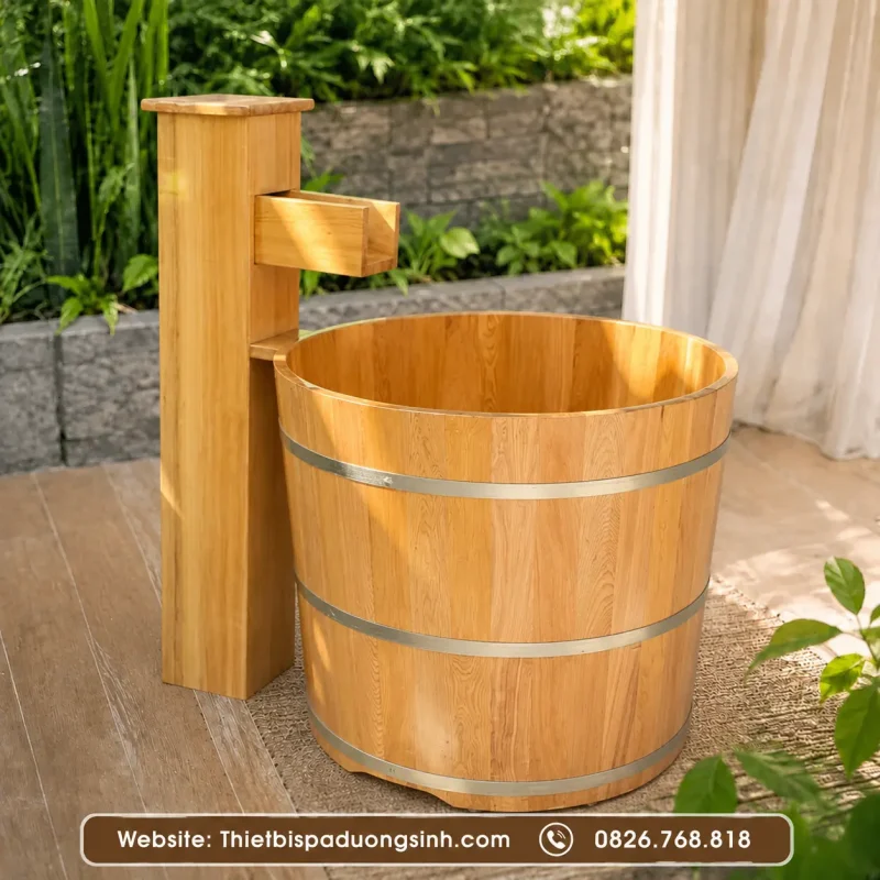 Bồn Tắm Đứng Bằng Gỗ – Bồn Tắm Gỗ Cao Cấp Cho Spa, Gia Đình