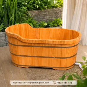 Bồn Tắm Gỗ Bo Viền – Thiết Kế Sang Trọng, Chắc Chắn Cho Không Gian Thư Giãn