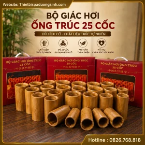 GIÁC HƠI TRÚC SIÊU BỀN ĐẸP – ỐNG GIÁC HƠI BẰNG TRÚC ĐỦ KÍCH CỠ – TẶNG KÈM DỤNG CỤ GIÁC