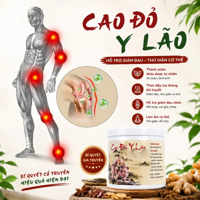 Cao Đỏ Y Lão Hũ 500G – Hỗ Trợ Làm Ấm Cơ Thể, Thư Giãn Cơ Bắp Và Massage Dưỡng Sinh