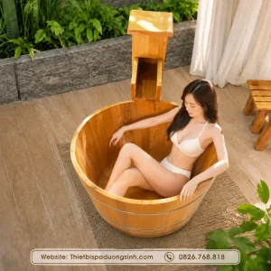 Bồn Tắm Đứng Bằng Gỗ – Bồn Tắm Gỗ Cao Cấp Cho Spa, Gia Đình